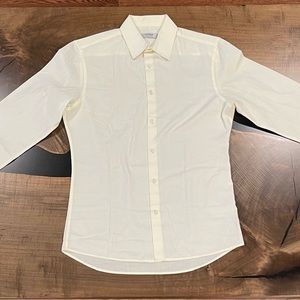 Topman cream color Men’s “S” button down light eight dress shirt.